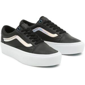 Vans Old Skool Skater Platform Holo Sidestripe Black White Leather Size 6